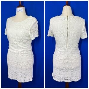 👗|•LULUS•| Love You For Eternity Off White Crochet Dress Size Large